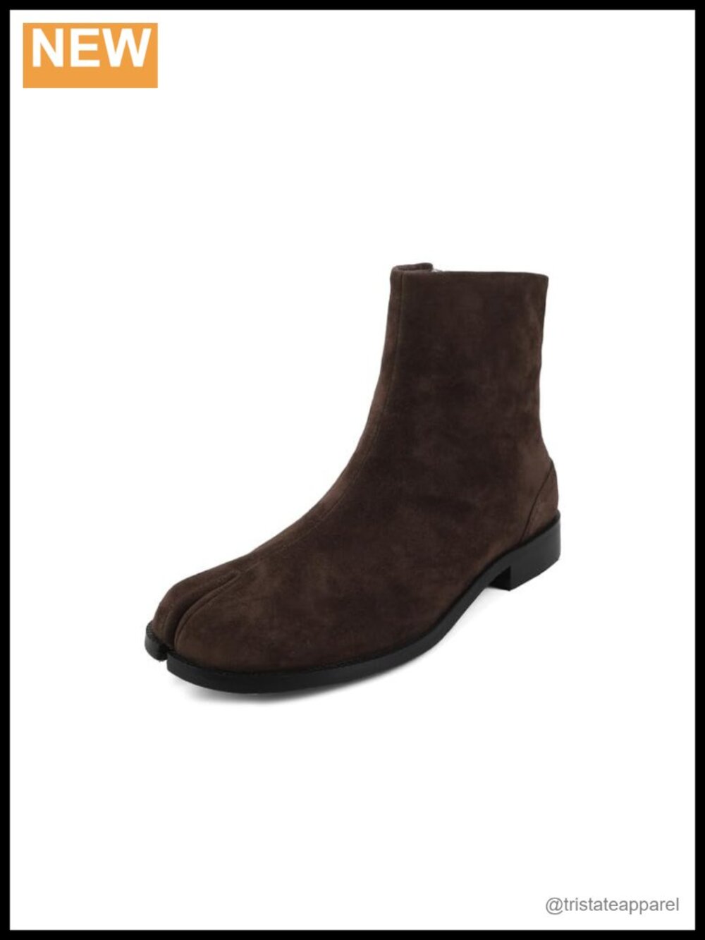 Women's Split Toe Ankle Boots Round Toe Wide Width Low Heel Suede Leather